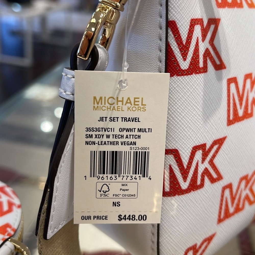 MICHAEL KORS JET SET TRAVEL SMALL SHOULDER CROSSBODY BAG WITH TECH ATTCH AIRPOD - Picture 10 of 16